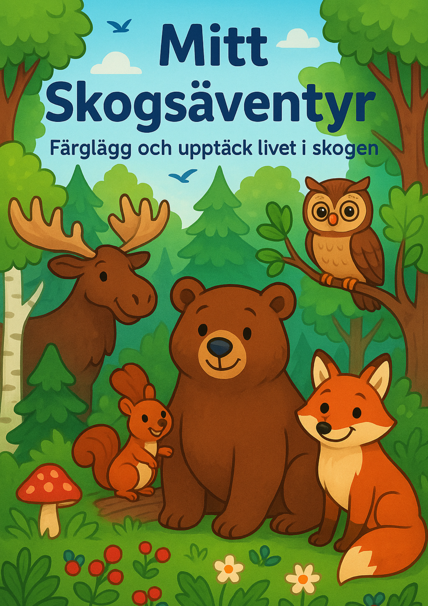 Mitt Skogsäventyr | Digital målarbok med fakta