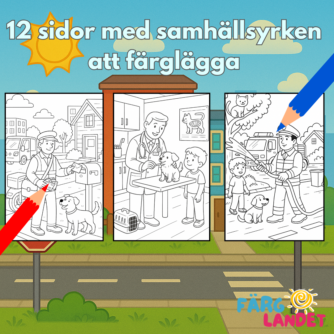 Jobb vi ser varje dag | Digital målarbok med fakta