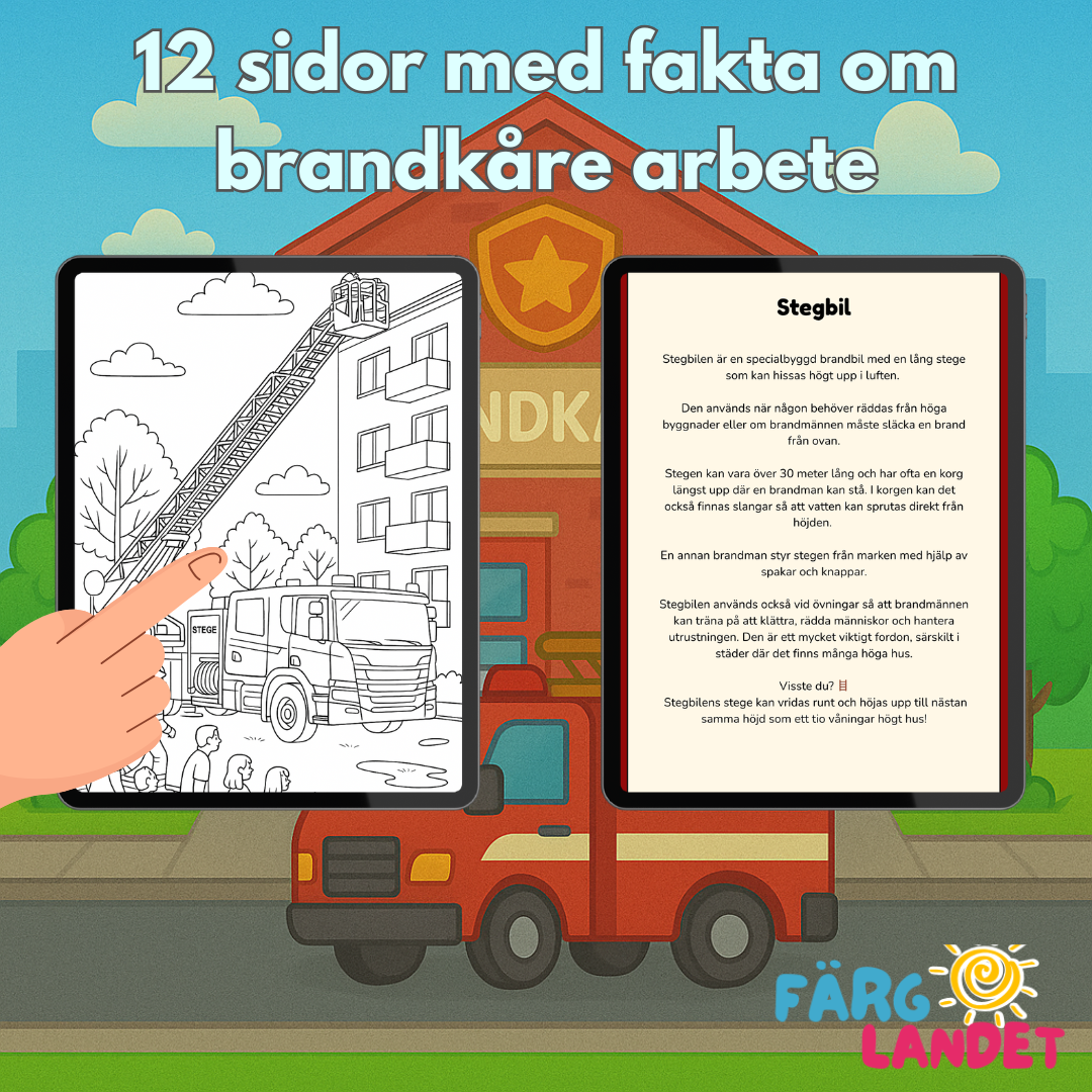 Träffa Brandkåren | Digital målarbok med fakta