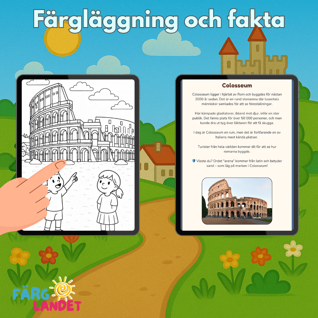 Res genom Europa | Digital målarbok med fakta