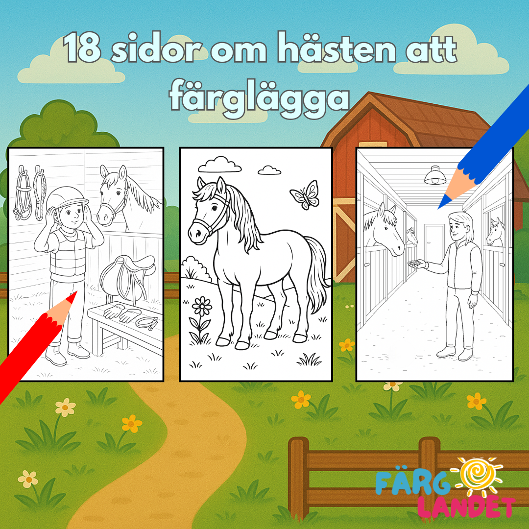 Min Hästbok | Digital målarbok med fakta