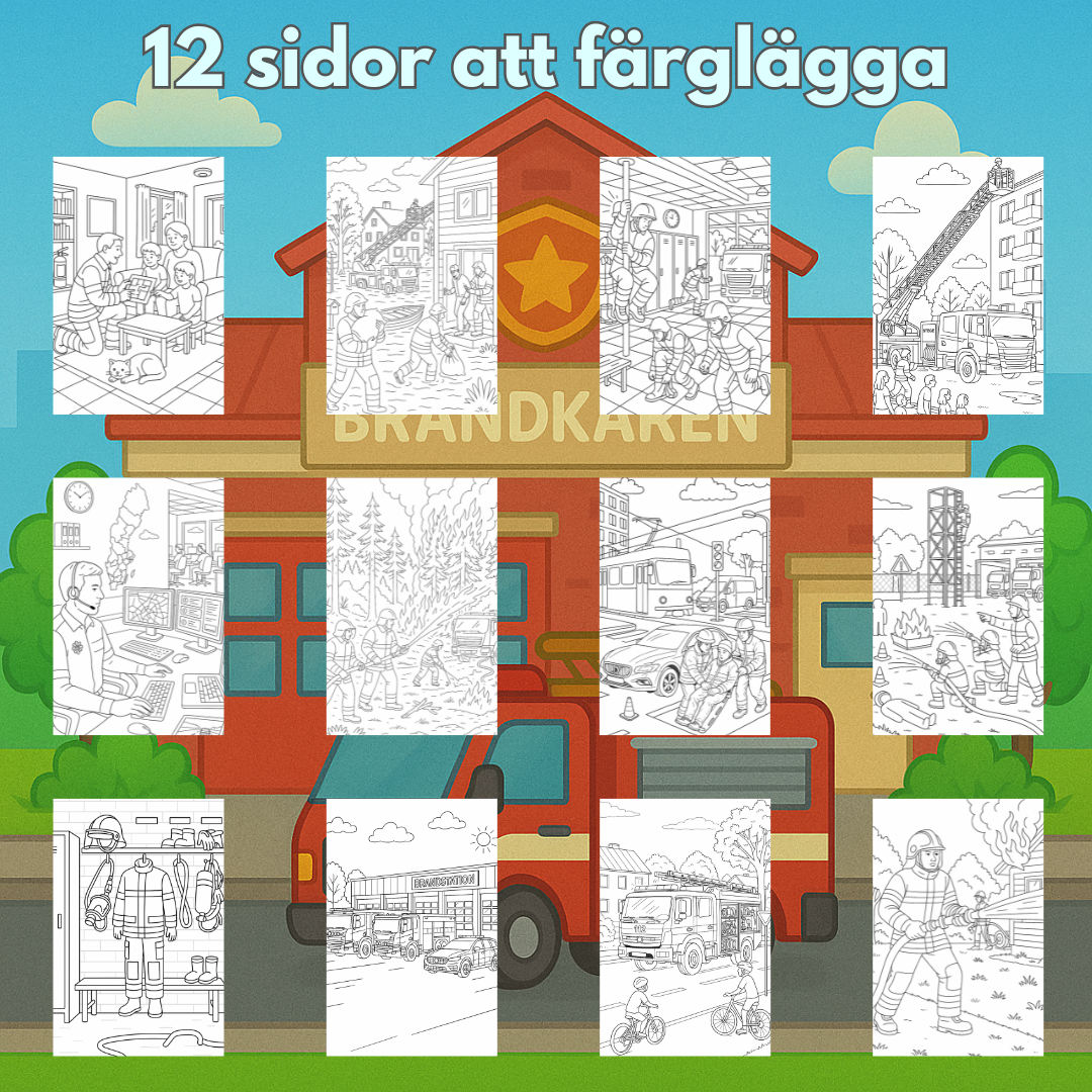 Träffa Brandkåren | Digital målarbok med fakta