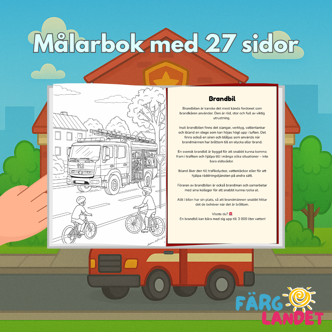 Träffa Brandkåren | Digital målarbok med fakta