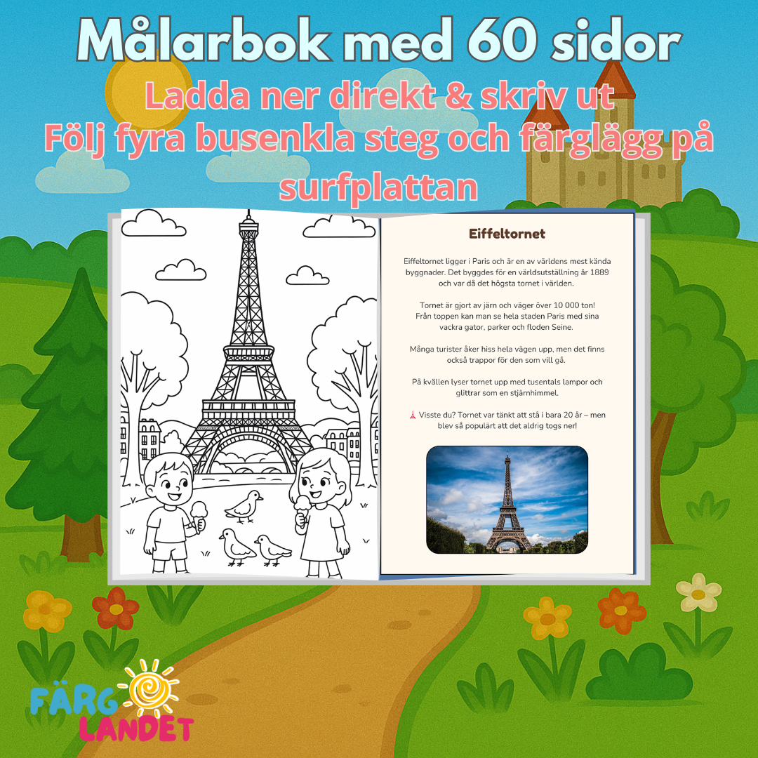 Res genom Europa | Digital målarbok med fakta