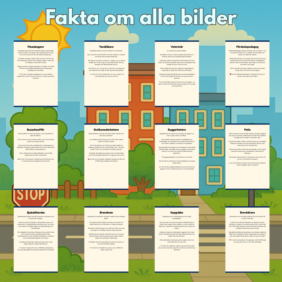 Jobb vi ser varje dag | Digital målarbok med fakta