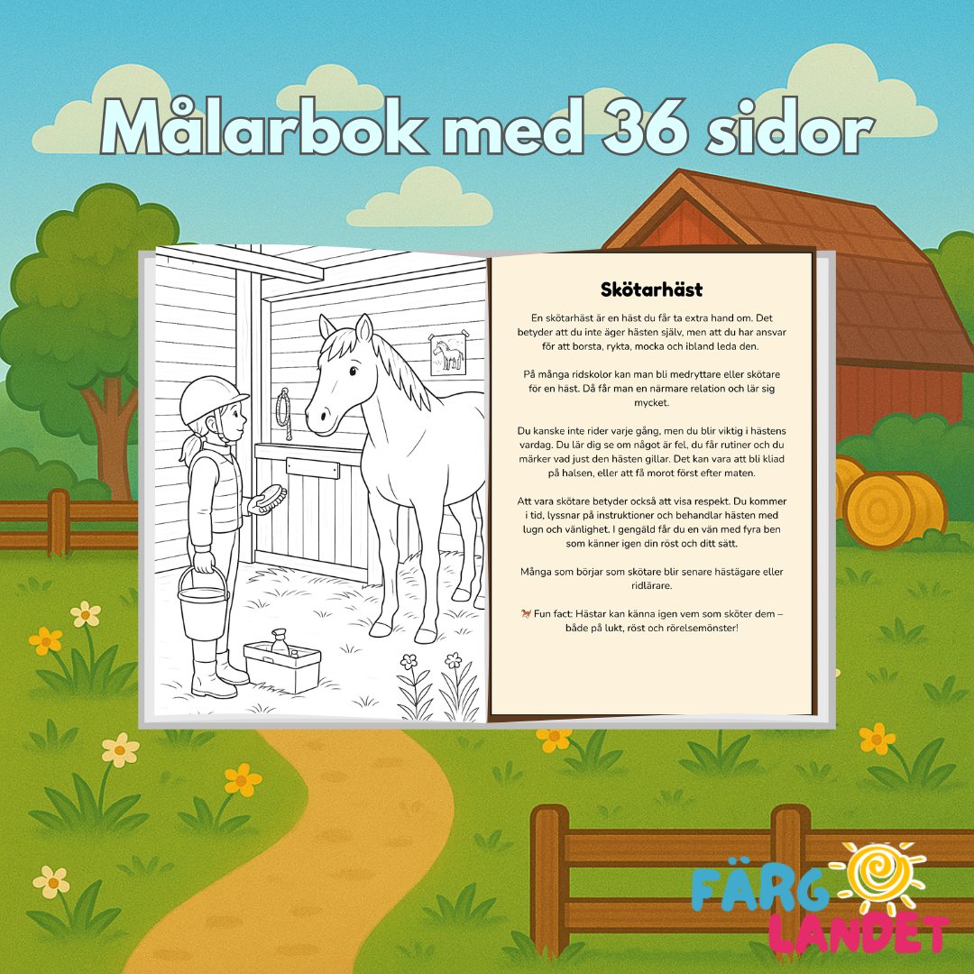 Min Hästbok | Digital målarbok med fakta