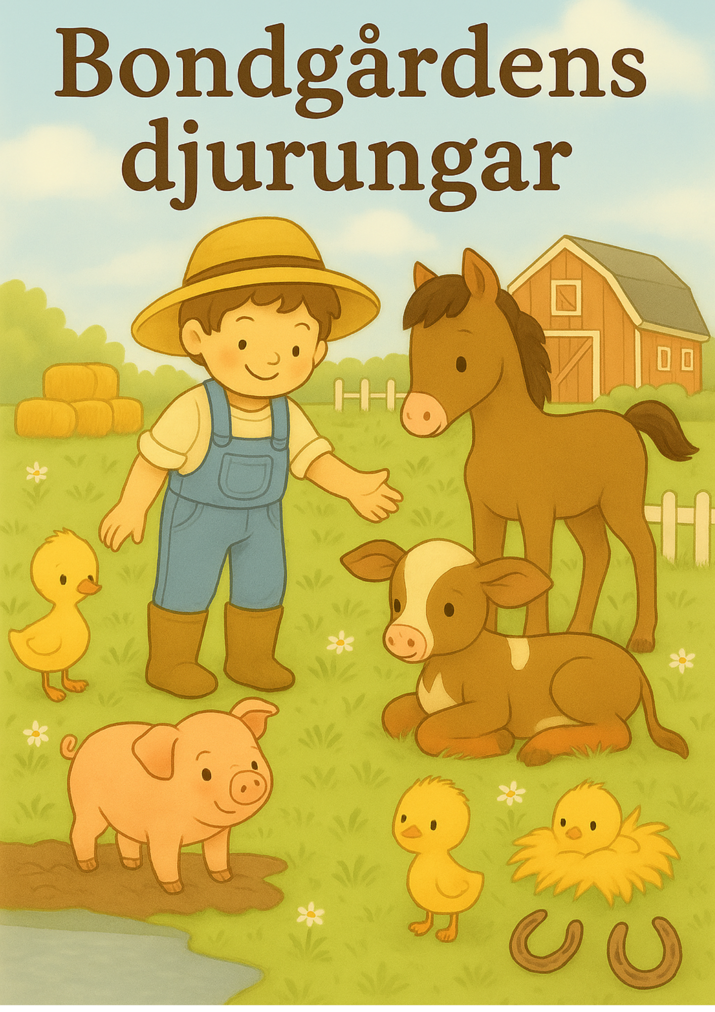 Bondgårdens Djurungar | Digital målarbok med fakta