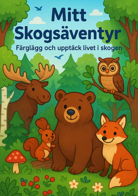 Mitt Skogsäventyr | Digital målarbok med fakta