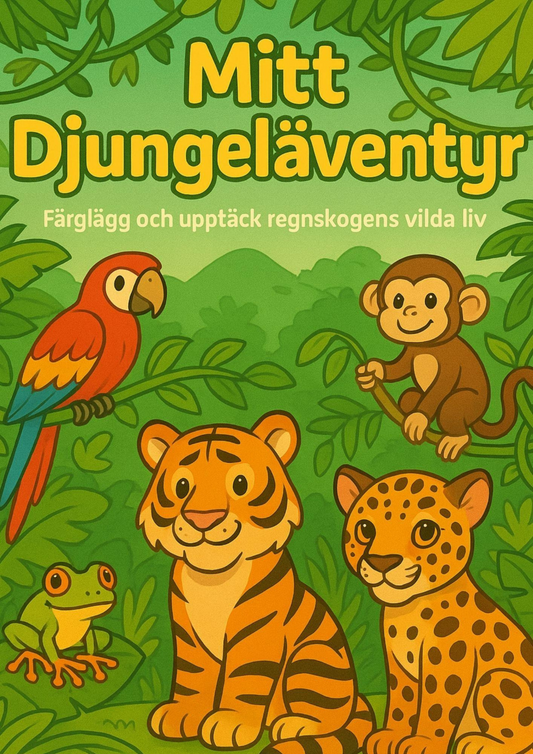 Mitt Djungeläventyr | Digital målarbok med fakta