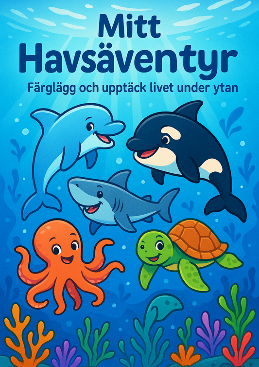 Mitt Havsäventyr | Digital målarbok med fakta