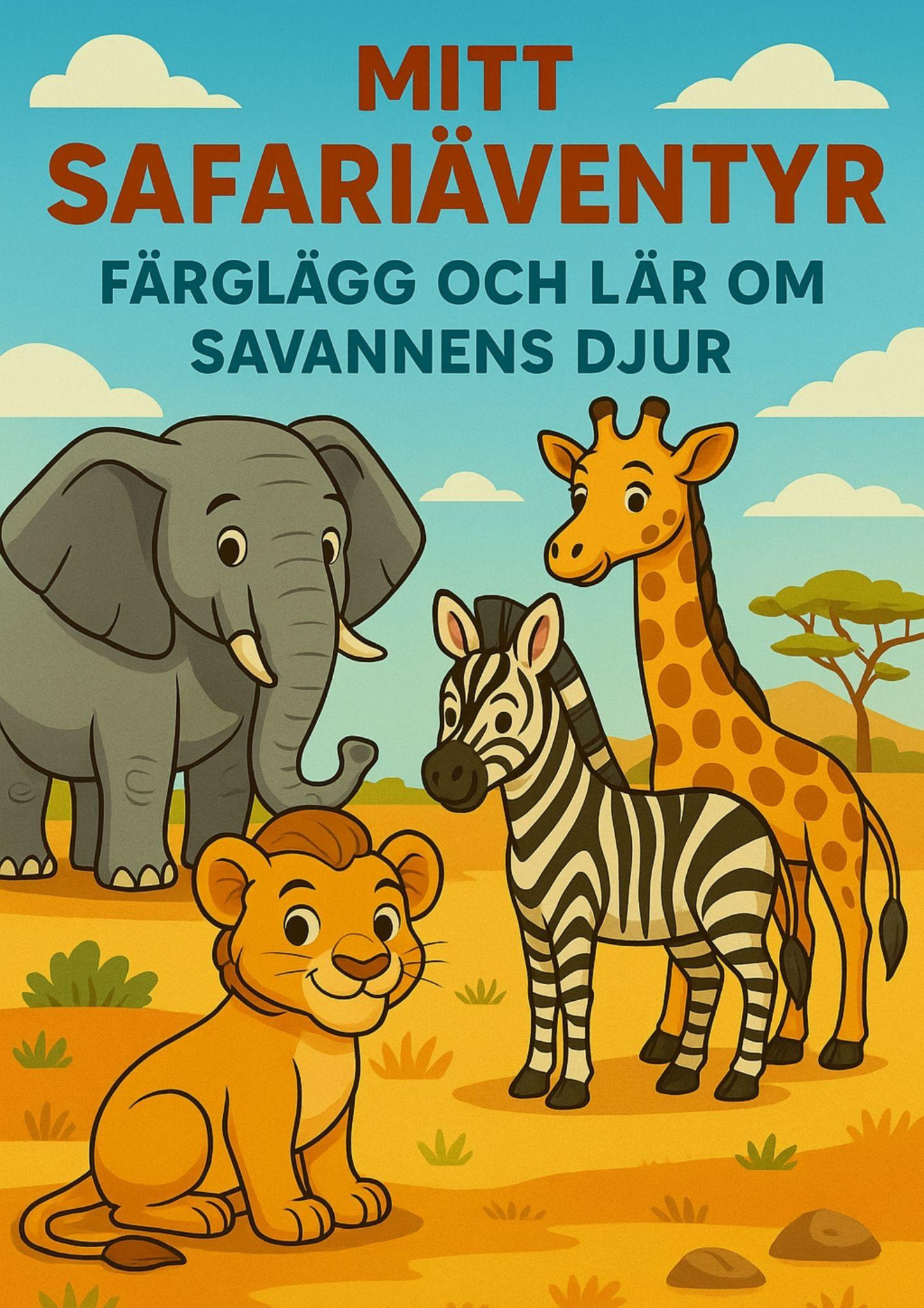 Mitt Safariäventyr | Digital målarbok med fakta