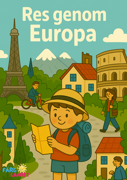 Res genom Europa | Digital målarbok med fakta