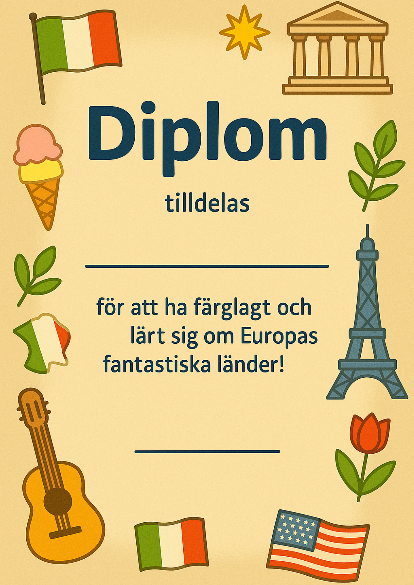 Res genom Europa | Digital målarbok med fakta