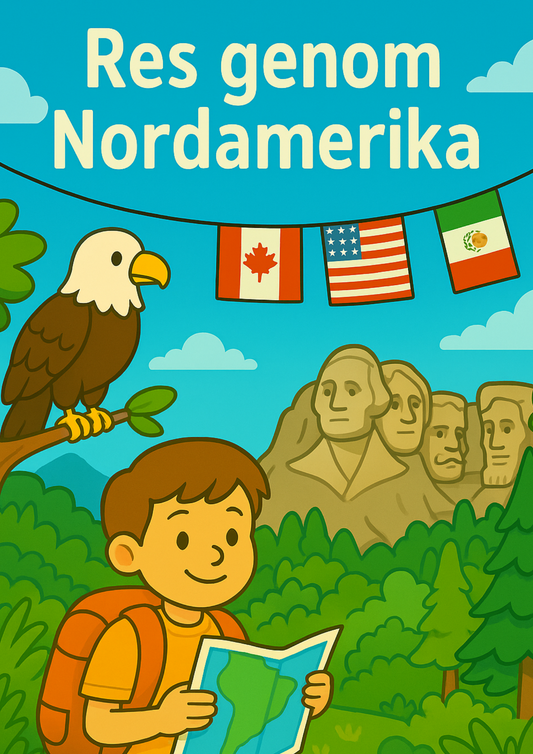 Res genom Nordamerika | Digital målarbok med fakta