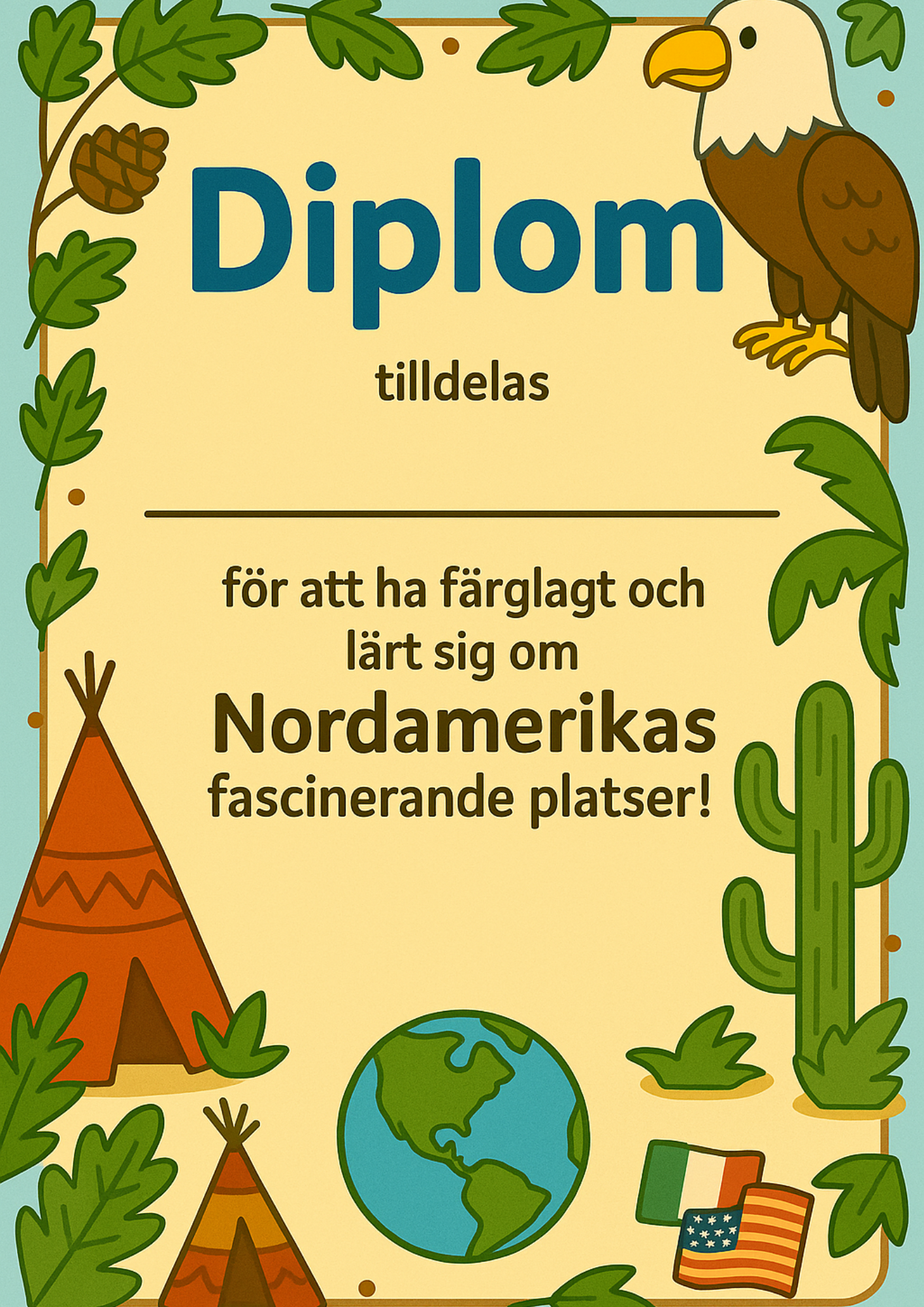 Res genom Nordamerika | Digital målarbok med fakta