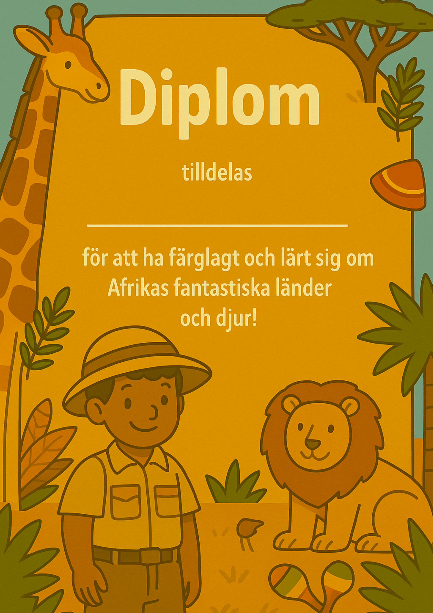 Res genom Afrika | Digital målarbok med fakta