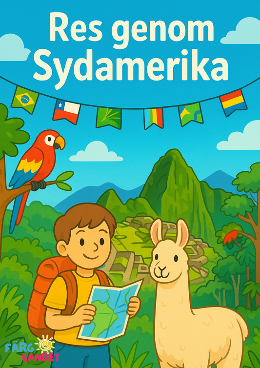 Res genom Sydamerika | Digital målarbok med fakta